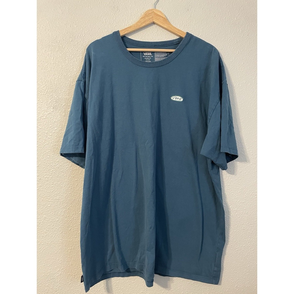 Vans Off The Wall Men's 2XL Heavyweight Cotton Teal T-Shirt Logo